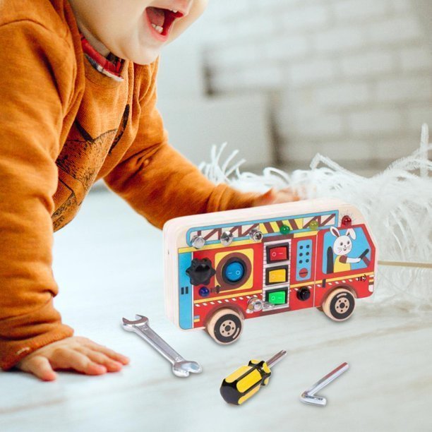 Tableau Montessori - BusyBoardCircuit™ - Autobus scolaire - Mon bébé