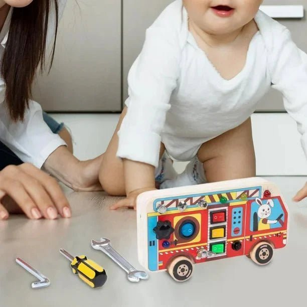 Tableau Montessori - BusyBoardCircuit™ - Autobus scolaire - Mon bébé